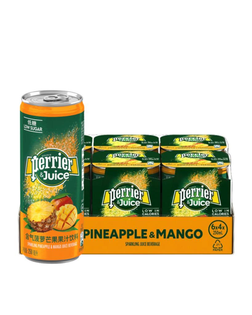 Perrier & Juice range - pineapple & mango can ( 250ml x 24 )