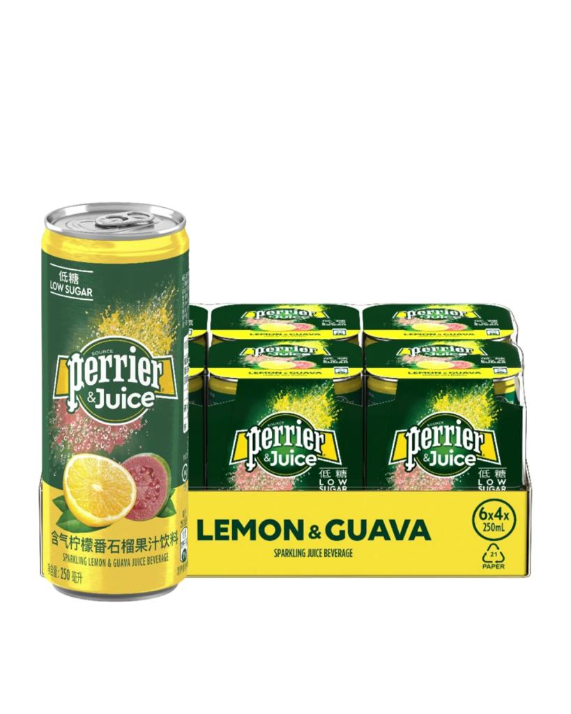 Perrier & Juice range - lemon & guava can ( 250ml x 24 )