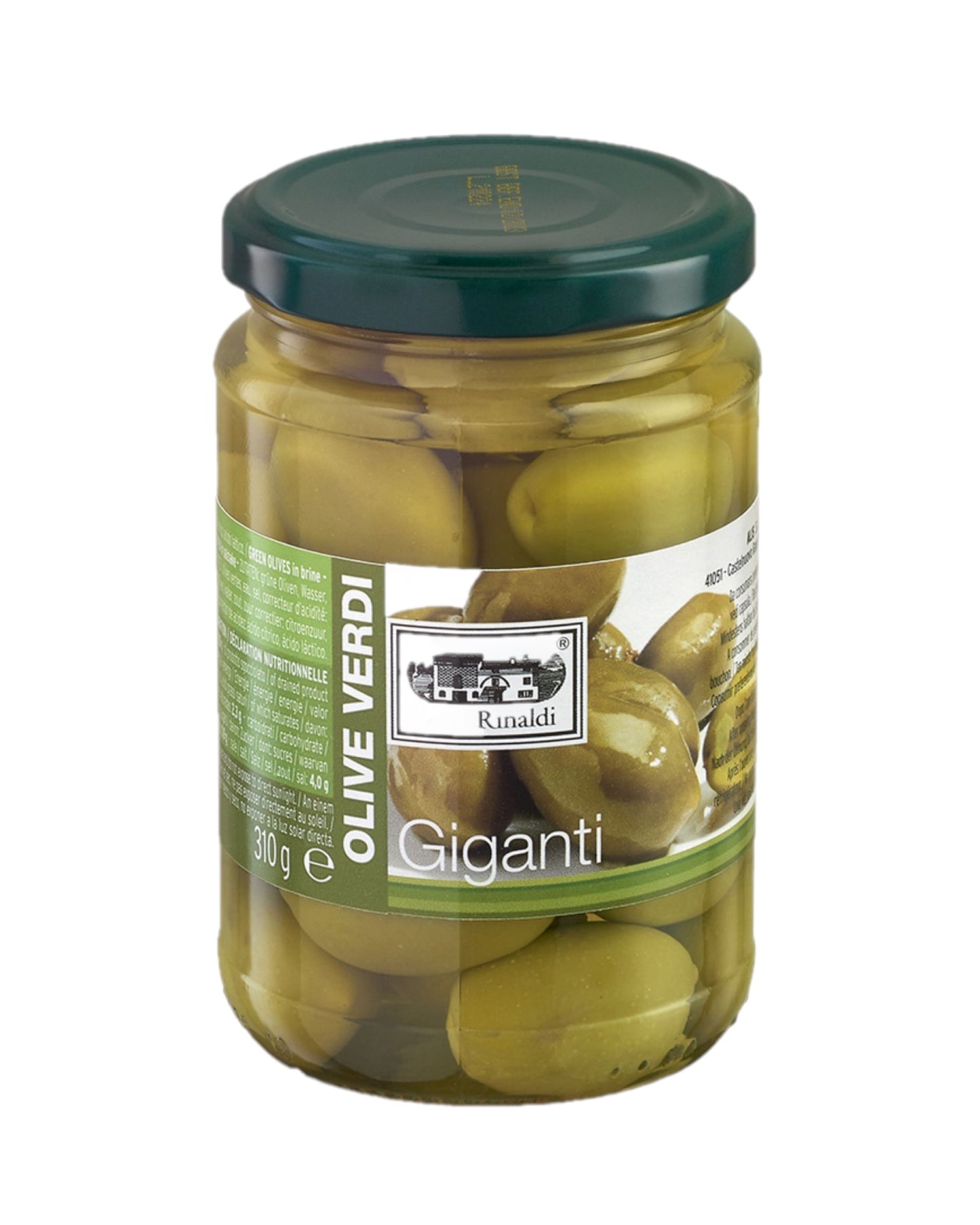 Giant green olives in brine