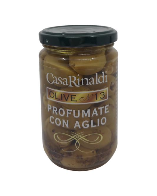 Profumate'-pitted green olives with garlic (300g)