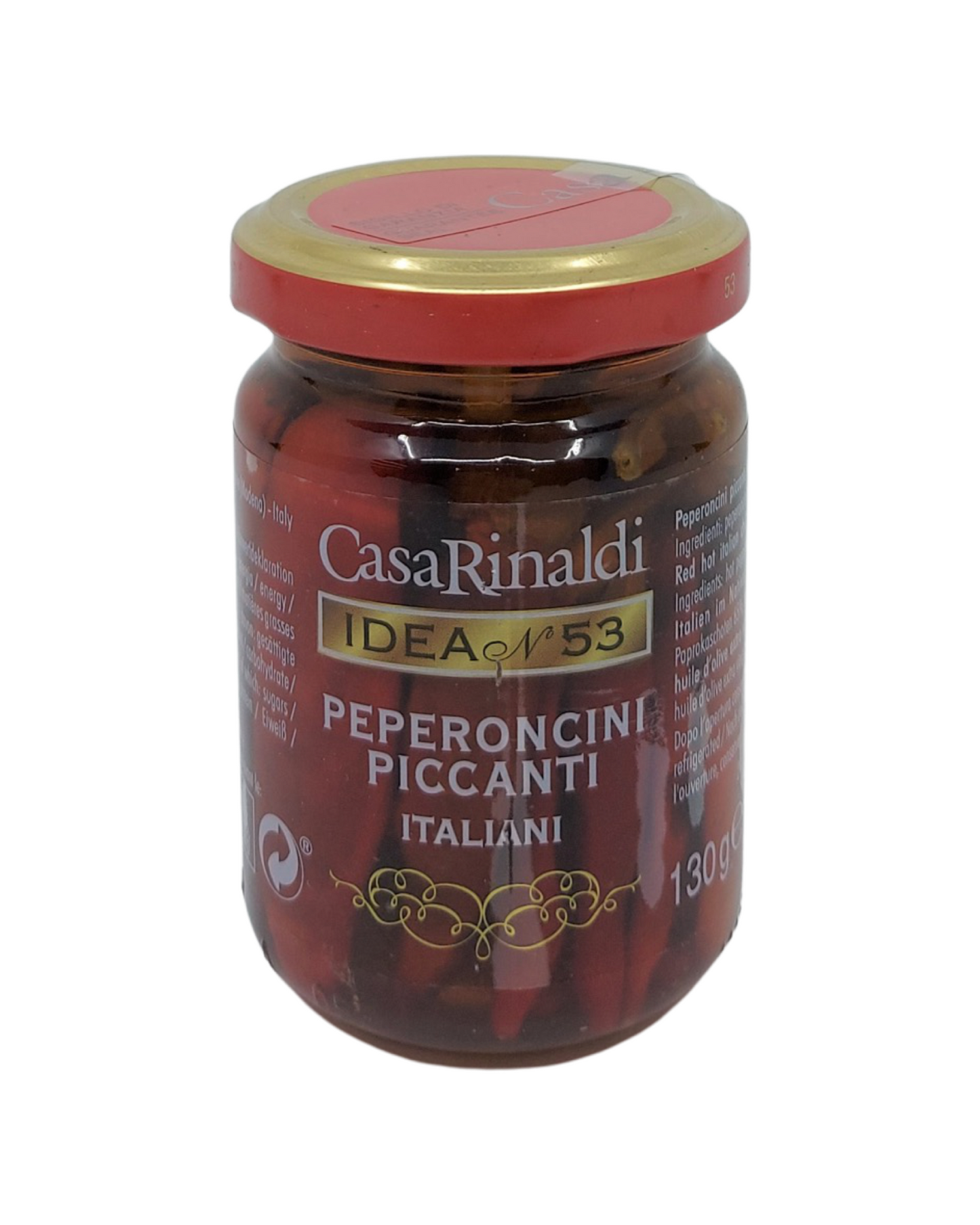 Red hot italian chili peppers in extra virgin olive oil (130g)
